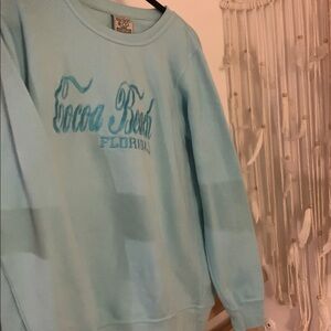 Light Aqua Cocoa Beach Embroidered Sweatshirt